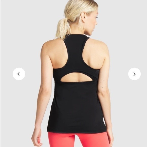 Gymshark Tank Top Womens S Black Racerback Training Vest Stretch Logo Gym - Picture 3 of 10